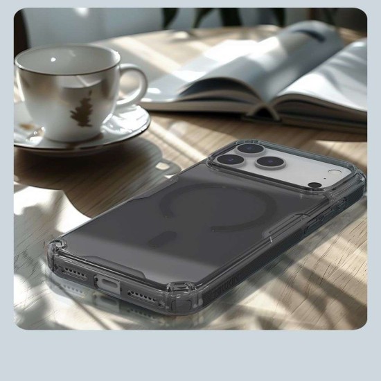 Husa Nillkin Nature TPU PRO Magnetică (MagSafe) pentru Apple iPhone 17 Pro Max, Transparentă (Negru) (Bakr, 57983127785) by www.silkase.ro