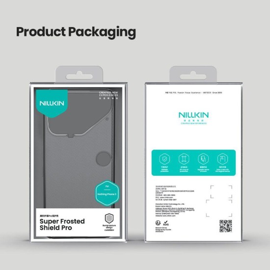Husa Nillkin Super Frosted PRO pentru Nothing Phone 3, Transparentă (Negru) (Bakr, 57983128082) by www.silkase.ro