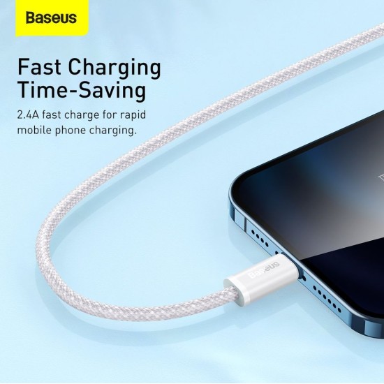 Cablu de Date si Incarcare Baseus Dynamic Series, USB la Lightning, 2.4A, 2m, Alb Cablu de Date si Incarcare Baseus Dynamic Series, USB la Lightning, 2.4A, 2m, Alb (Cabluri Telefon, CALD000502) by www.silkase.ro