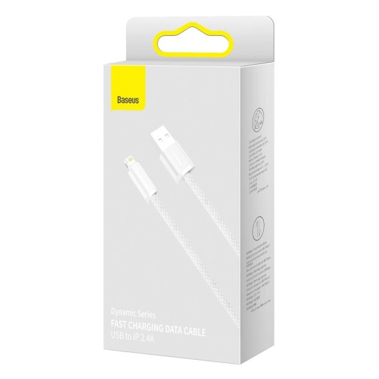 Cablu de Date si Incarcare Baseus Dynamic Series, USB la Lightning, 2.4A, 2m, Alb Cablu de Date si Incarcare Baseus Dynamic Series, USB la Lightning, 2.4A, 2m, Alb (Cabluri Telefon, CALD000502) by www.silkase.ro