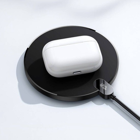 Încărcător Wireless Baseus Digital LED Display Gen 2, 15W, Black (Stylus Pens, CCED000001) by www.silkase.ro