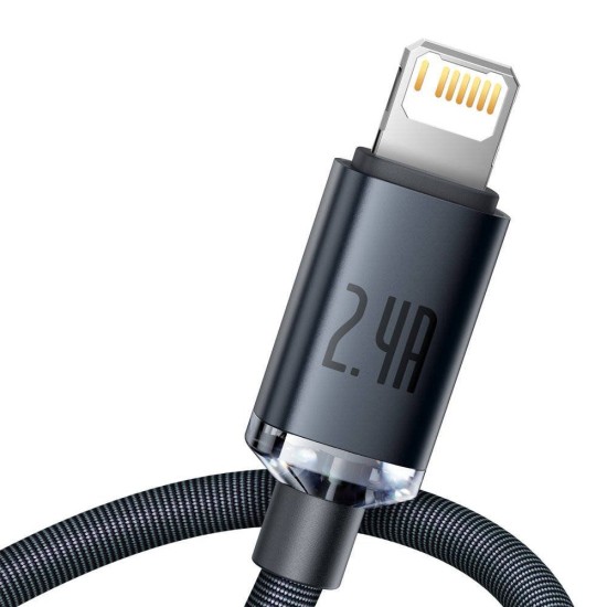 Cablu de Date Baseus Crystal Shine Series USB la Lightning 20W, 1.2m, Black Cablu de Date Baseus Crystal Shine Series USB la Lightning 20W, 1.2m, Black (Cabluri Telefon, CAJY000001) by www.silkase.ro