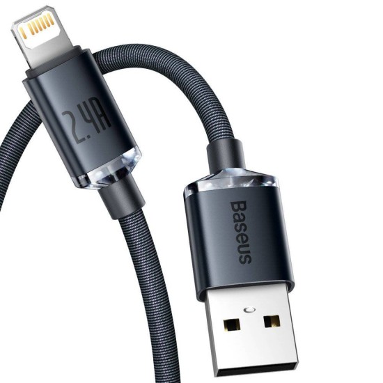 Cablu de Date Baseus Crystal Shine Series USB la Lightning 20W, 1.2m, Black Cablu de Date Baseus Crystal Shine Series USB la Lightning 20W, 1.2m, Black (Cabluri Telefon, CAJY000001) by www.silkase.ro