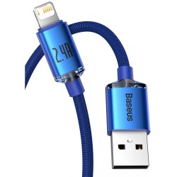Cablu de Date Baseus Crystal Shine Series USB la Lightning 20W, 1.2m, Blue Cablu de Date Baseus Crystal Shine Series USB la Lightning 20W, 1.2m, Blue