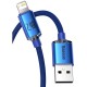 Cablu de Date Baseus Crystal Shine Series USB la Lightning 20W, 1.2m, Blue Cablu de Date Baseus Crystal Shine Series USB la Lightning 20W, 1.2m, Blue (Cabluri Telefon, CAJY000003) by www.silkase.ro