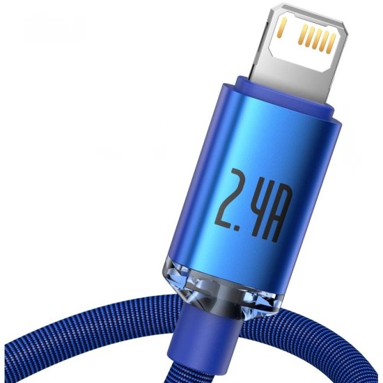 Cablu de Date Baseus Crystal Shine Series USB la Lightning 20W, 1.2m, Blue Cablu de Date Baseus Crystal Shine Series USB la Lightning 20W, 1.2m, Blue (Cabluri Telefon, CAJY000003) by www.silkase.ro