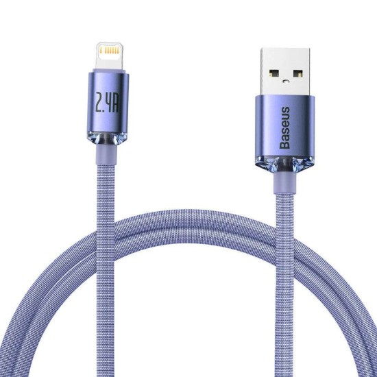 Cablu de Date Baseus Crystal Shine Series, USB la Lightning, 20W, 1.2m, Purple Cablu de Date Baseus Crystal Shine Series, USB la Lightning, 20W, 1.2m, Purple (Stylus Pens, CAJY000005) by www.silkase.ro