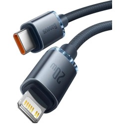 Cablu Date Baseus Crystal Shine Series USB-C la Lightning 20W, 1.2m, Negru Cablu Date Baseus Crystal Shine Series USB-C la Lightning 20W, 1.2m, Negru