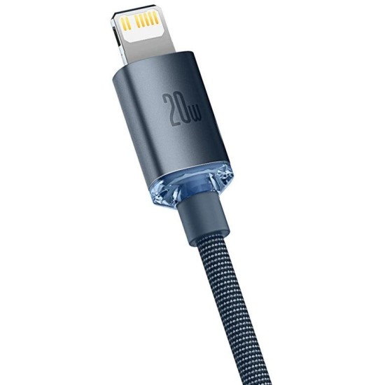 Cablu Date Baseus Crystal Shine Series USB-C la Lightning 20W, 1.2m, Negru (Cabluri Telefon, CAJY000201) by www.silkase.ro