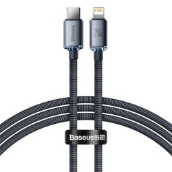 Cablu Date Baseus Crystal Shine Series USB-C la Lightning 20W, 1.2m, Negru