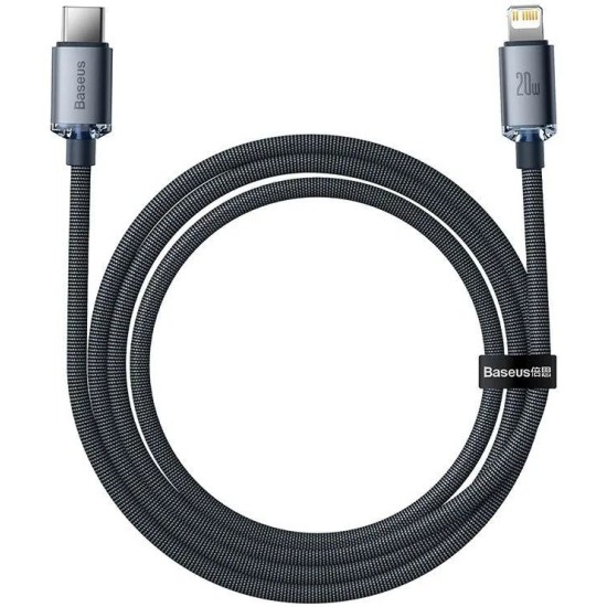 Cablu Date Baseus Crystal Shine Series USB-C la Lightning 20W, 1.2m, Negru (Cabluri Telefon, CAJY000201) by www.silkase.ro