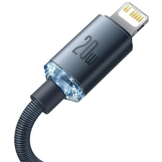 Cablu Date Baseus Crystal Shine Series USB-C la Lightning 20W, 1.2m, Negru (Cabluri Telefon, CAJY000201) by www.silkase.ro