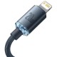 Cablu Date Baseus Crystal Shine Series USB-C la Lightning 20W, 1.2m, Negru (Cabluri Telefon, CAJY000201) by www.silkase.ro