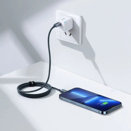 Cablu Date Baseus Crystal Shine Series USB-C la Lightning 20W, 1.2m, Negru (Cabluri Telefon, CAJY000201) by www.silkase.ro