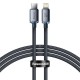 Cablu Date Baseus Crystal Shine Series USB-C la Lightning 20W, 1.2m, Negru (Cabluri Telefon, CAJY000201) by www.silkase.ro