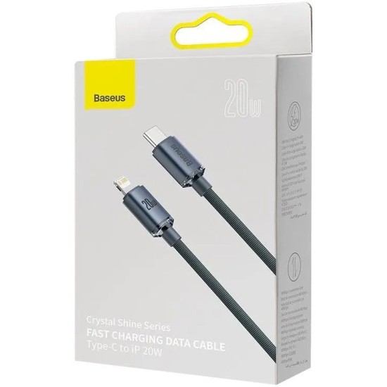 Cablu Date Baseus Crystal Shine Series USB-C la Lightning 20W, 1.2m, Negru (Cabluri Telefon, CAJY000201) by www.silkase.ro