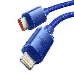 Cablu Date Baseus Crystal Shine Series USB-C la Lightning, 20W, 1.2m, Blue Cablu Date Baseus Crystal Shine Series USB-C la Lightning, 20W, 1.2m, Blue