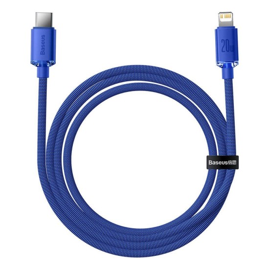 Cablu Date Baseus Crystal Shine Series USB-C la Lightning, 20W, 1.2m, Blue Cablu Date Baseus Crystal Shine Series USB-C la Lightning, 20W, 1.2m, Blue (Bakr, CAJY000203) by www.silkase.ro