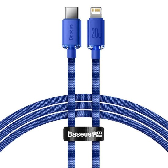 Cablu Date Baseus Crystal Shine Series USB-C la Lightning, 20W, 1.2m, Blue Cablu Date Baseus Crystal Shine Series USB-C la Lightning, 20W, 1.2m, Blue (Bakr, CAJY000203) by www.silkase.ro