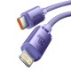Cablu de Date Baseus Crystal Shine Series USB-C la Lightning, 20W, 1.2m, Purple Cablu de Date Baseus Crystal Shine Series USB-C la Lightning, 20W, 1.2m, Purple (Cabluri Telefon, CAJY000205) by www.silkase.ro