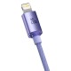 Cablu de Date Baseus Crystal Shine Series USB-C la Lightning, 20W, 1.2m, Purple Cablu de Date Baseus Crystal Shine Series USB-C la Lightning, 20W, 1.2m, Purple (Cabluri Telefon, CAJY000205) by www.silkase.ro