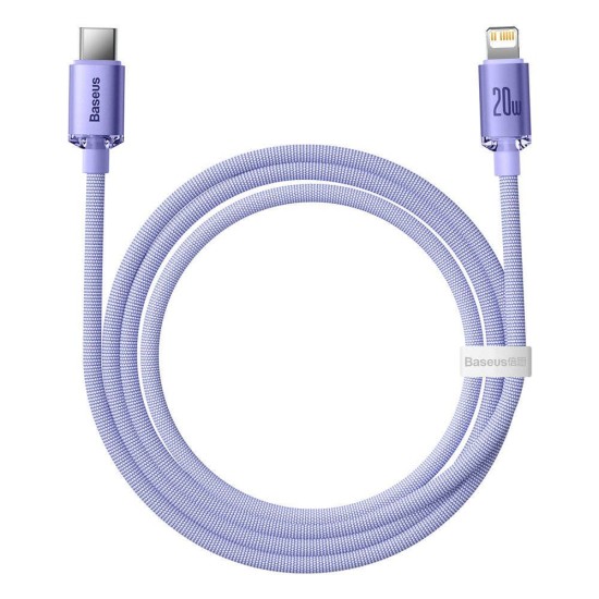Cablu de Date Baseus Crystal Shine Series USB-C la Lightning, 20W, 1.2m, Purple Cablu de Date Baseus Crystal Shine Series USB-C la Lightning, 20W, 1.2m, Purple (Cabluri Telefon, CAJY000205) by www.silkase.ro