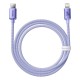 Cablu de Date Baseus Crystal Shine Series USB-C la Lightning, 20W, 1.2m, Purple Cablu de Date Baseus Crystal Shine Series USB-C la Lightning, 20W, 1.2m, Purple (Cabluri Telefon, CAJY000205) by www.silkase.ro