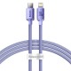 Cablu de Date Baseus Crystal Shine Series USB-C la Lightning, 20W, 1.2m, Purple Cablu de Date Baseus Crystal Shine Series USB-C la Lightning, 20W, 1.2m, Purple (Cabluri Telefon, CAJY000205) by www.silkase.ro