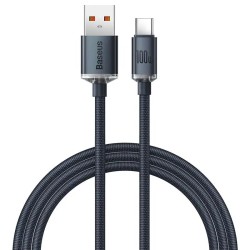 Cablu de Date și Încărcare Baseus Crystal Shine Series USB la USB-C 100W, 1.2m, Black
