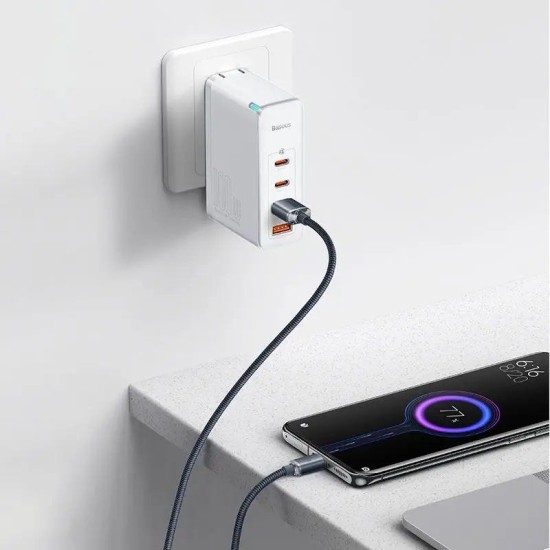 Cablu de Date și Încărcare Baseus Crystal Shine Series USB la USB-C 100W, 1.2m, Black (Bakr, CAJY000401) by www.silkase.ro