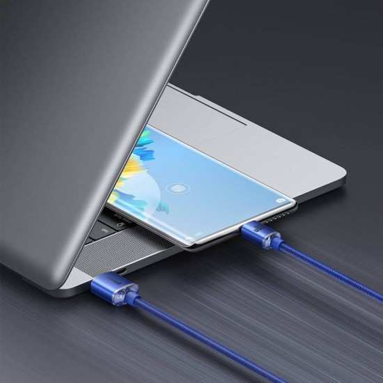 Cablu de Date și Încărcare Baseus CAJY000403 Crystal Shine Series, USB la USB-C, 100W, 1.2m, Blue Cablu de Date și Încărcare Baseus CAJY000403 Crystal Shine Series, USB la USB-C, 100W, 1.2m, Blue (Cabluri Telefon, CAJY000403) by www.silkase.ro