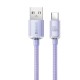 Cablu de Date Baseus Crystal Shine Series, USB la USB-C, 100W, 1.2m, Mov (Bakr, CAJY000405) by www.silkase.ro