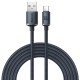 Cablu de Date și Încărcare Baseus Crystal Shine Series, USB la USB-C, 100W, 2m, Black (Cabluri Telefon, CAJY000501) by www.silkase.ro