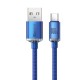 Cablu de Date și Încărcare Baseus Crystal Shine Series, USB la USB-C, 100W, 2m, Blue (Cabluri Telefon, CAJY000503) by www.silkase.ro