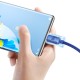 Cablu de Date și Încărcare Baseus Crystal Shine Series, USB la USB-C, 100W, 2m, Blue (Cabluri Telefon, CAJY000503) by www.silkase.ro