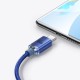 Cablu de Date și Încărcare Baseus Crystal Shine Series, USB la USB-C, 100W, 2m, Blue (Cabluri Telefon, CAJY000503) by www.silkase.ro