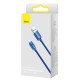 Cablu de Date și Încărcare Baseus Crystal Shine Series, USB la USB-C, 100W, 2m, Blue (Cabluri Telefon, CAJY000503) by www.silkase.ro