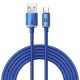 Cablu de Date și Încărcare Baseus Crystal Shine Series, USB la USB-C, 100W, 2m, Blue (Cabluri Telefon, CAJY000503) by www.silkase.ro