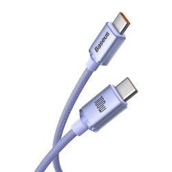 Cablu de Date și Încărcare Baseus Crystal Shine Series, USB-C la USB-C, 100W, 1.2m, Purple Cablu de Date și Încărcare Baseus Crystal Shine Series, USB-C la USB-C, 100W, 1.2m, Purple