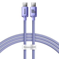 Cablu de Date și Încărcare Baseus Crystal Shine Series, USB-C la USB-C, 100W, 1.2m, Purple