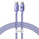 Cablu de Date și Încărcare Baseus Crystal Shine Series, USB-C la USB-C, 100W, 1.2m, Purple Cablu de Date și Încărcare Baseus Crystal Shine Series, USB-C la USB-C, 100W, 1.2m, Purple (Bakr, CAJY000605) by www.silkase.ro