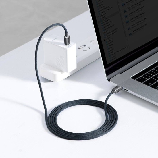Cablu de Date și Încărcare Baseus Crystal Shine Series USB-C la USB-C, 100W, 2m, Black (Cabluri Telefon, CAJY000701) by www.silkase.ro
