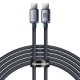 Cablu de Date și Încărcare Baseus Crystal Shine Series USB-C la USB-C, 100W, 2m, Black (Cabluri Telefon, CAJY000701) by www.silkase.ro