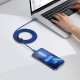 Cablu de Date și Încărcare Baseus Crystal Shine Series, USB-C la USB-C, 100W, 2m, Albastru (Cabluri Telefon, CAJY000703) by www.silkase.ro