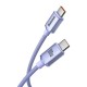 Cablu de Date Baseus Crystal Shine Series, USB-C la USB-C, 100W, 2m, Mov (Cabluri Telefon, CAJY000705) by www.silkase.ro