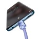 Cablu de Date Baseus Crystal Shine Series, USB-C la USB-C, 100W, 2m, Mov (Cabluri Telefon, CAJY000705) by www.silkase.ro