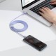 Cablu de Date Baseus Crystal Shine Series, USB-C la USB-C, 100W, 2m, Mov (Cabluri Telefon, CAJY000705) by www.silkase.ro