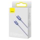 Cablu de Date Baseus Crystal Shine Series, USB-C la USB-C, 100W, 2m, Mov (Cabluri Telefon, CAJY000705) by www.silkase.ro