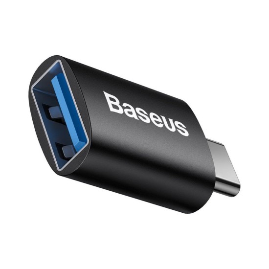 Adaptor OTG Mini Baseus Ingenuity USB-A la USB-C, Negru (Bakr, ZJJQ000001) by www.silkase.ro