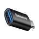 Adaptor OTG Mini Baseus Ingenuity USB-A la USB-C, Negru (Bakr, ZJJQ000001) by www.silkase.ro